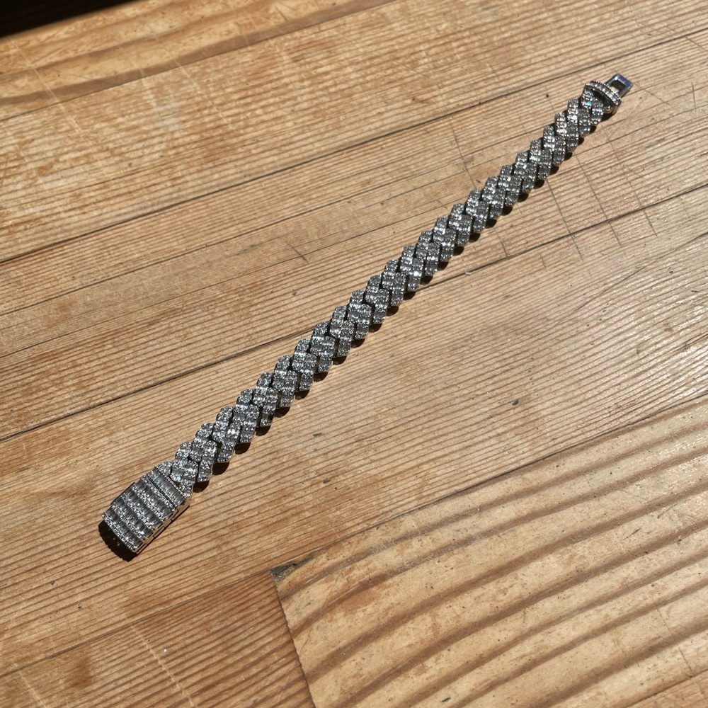 White gold Diamond Cuban Bracelet